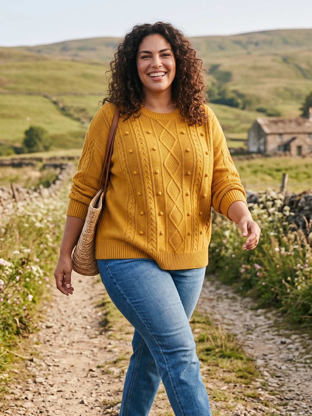 Old Navy Women's Yellow Cable Knit Sweater